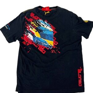 Ferrari Men's Alonso Black Short Sleeve Crew Neck Pullover T-Shirt Italy: 44/46